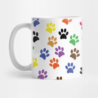 Colorful Puppy Paw Prints Mug